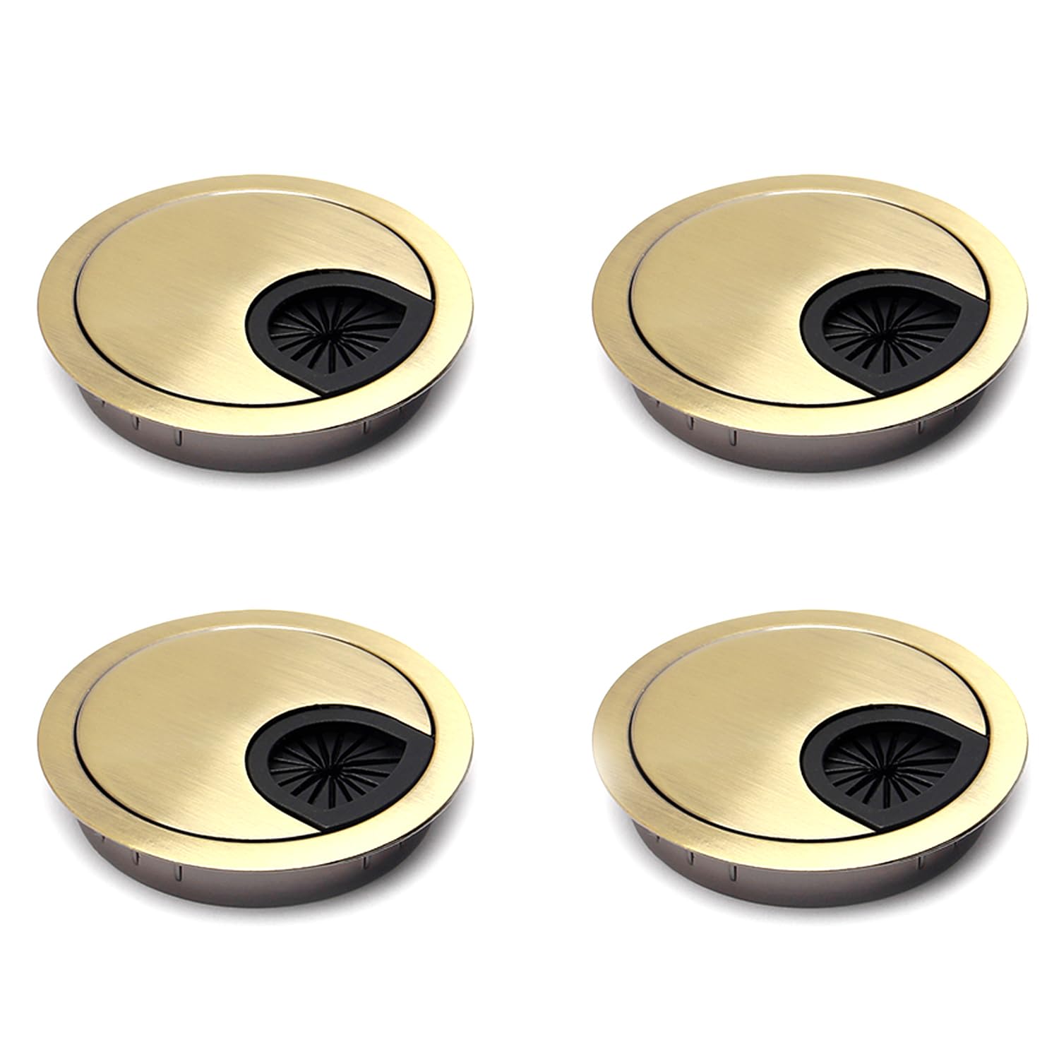 MroMax 2.28" Desk Grommet Zinc Alloy 58mm Cable Hole Cover Cord Desk Grommets Arrange Wires Organizer for Home Office Desk Cable Cord Bronze 4Pcs