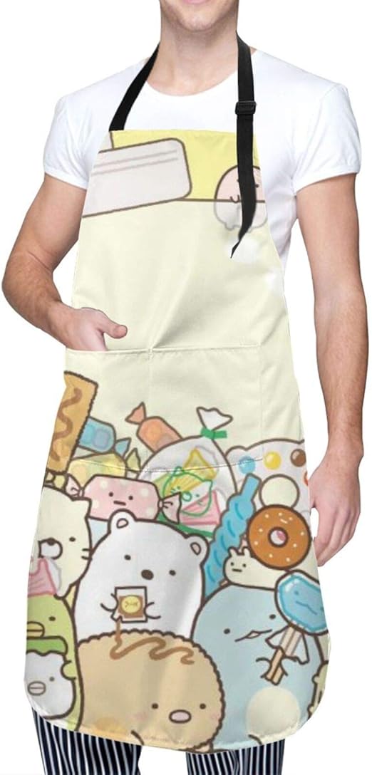 Amazon｜エプロン 作業エプロン すみっこぐらし 保護用品 大人用 ワークウェア ファッション かわいい ポケット付き キッチン