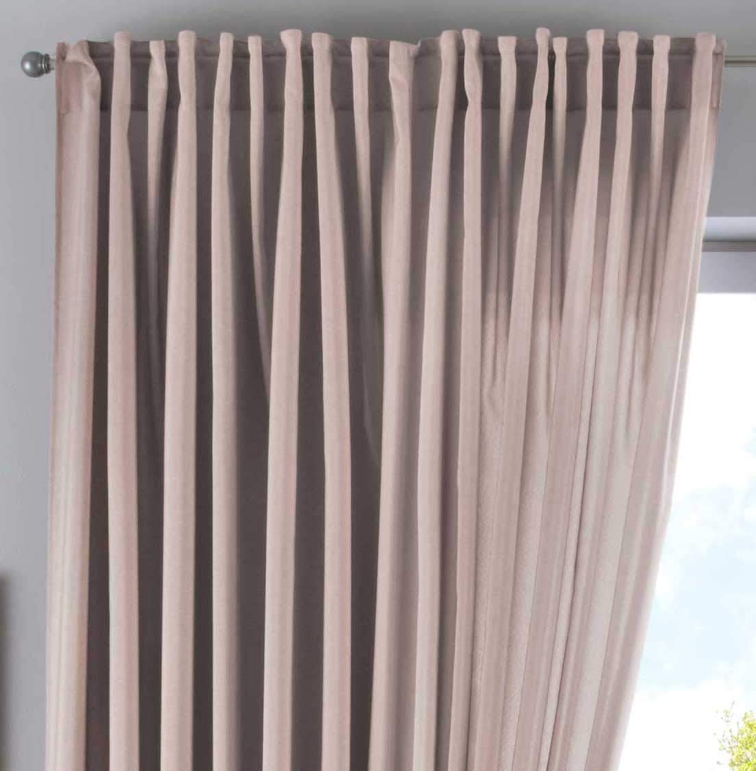 Gardinenbox Cationic Jena Curtain Box Hidden Loops Opaque Linen Look Mottled Curtain Tape with Tie Backs 100% Polyester Taupe Height 250 x Width 300 cm