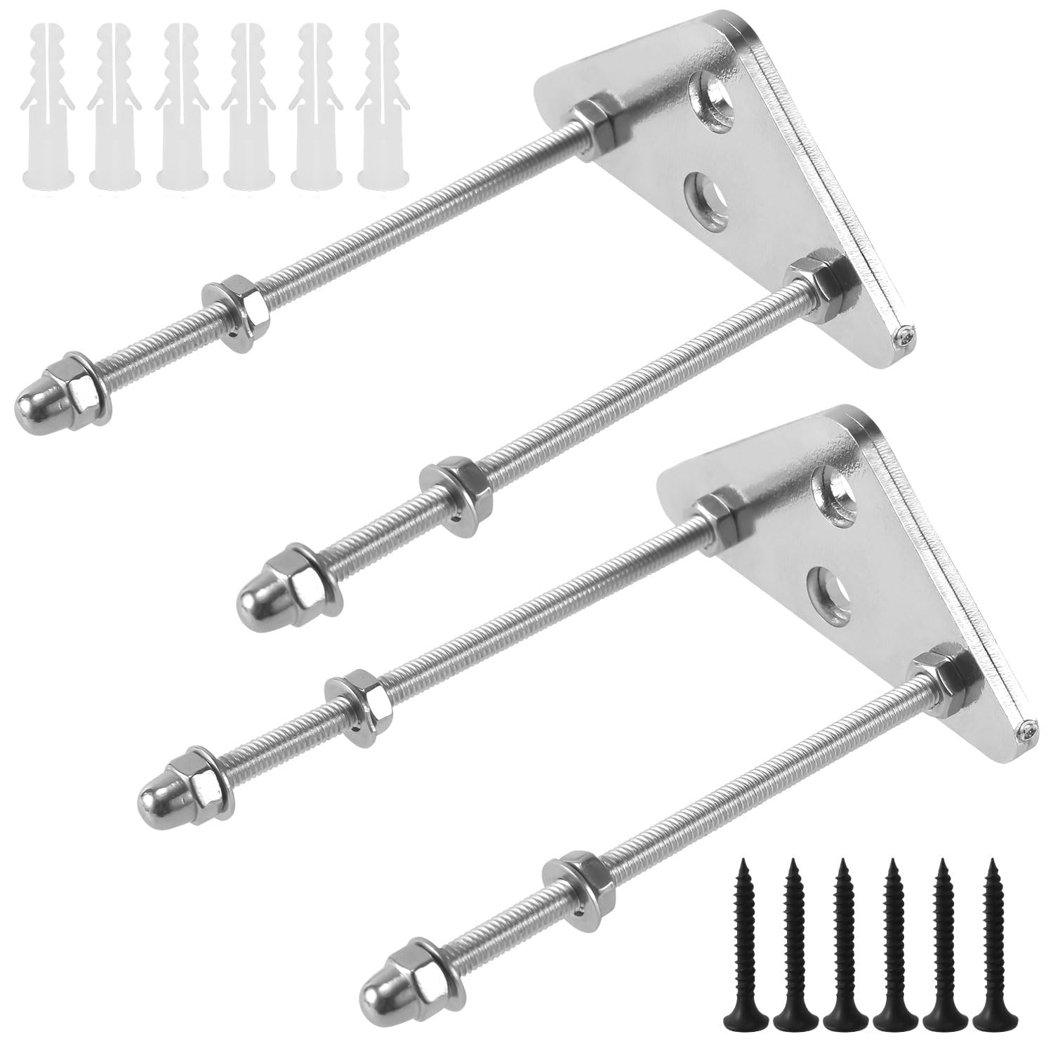 lasuroa 2pcs Skateboard Wall Mount, Skateboard Hanger with 2 Screw Holes Skateboard Display Skateboard Holder Skateboard Rack for Hanging Skateboard Horizontally or Vertically