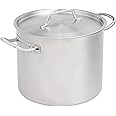 AmazonCommercial 12QT Stainless Steel Aluminum-Clad Stock Pot with Cover