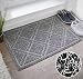 BrigHaus Large Outdoor Indoor Door Mat | Non-Slip Heavy Duty Front Welcome Doormat Rug, Outside Patio, Inside Entry Way, Catches Dirt Dust Snow & Mud - Black/White (24" x 35") primary