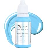 Mysense Light Blue Face Body Paint,Water Based Washable Face Paint,Non-toxic Cream Body Paint for Adults and Children Halloween SFX Cosplay Corpse Bride Sally Avatar Makeup,0.6oz