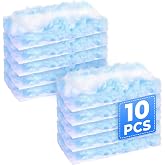10 Pack Duster Refills Compatible with Swiffer, Disposable Microfiber Replacement Heads for Multi-Surface Cleaning on Blinds, Furniture &amp; Fans, Blue (No Handle)