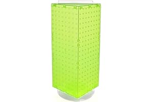 Azar Displays 703385-GRE Four-Sided Revolving 8”W X 20”H Pegboard Counter Display, Green