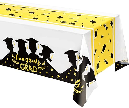 Amosfun 3pcs Graduation Party Tablecover Plastic Tablecloths For Rectangle Tables For Graduation Party Decoration Supplies 56x120 Amazon Co Uk Kitchen Home