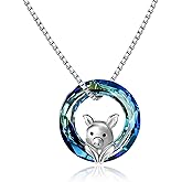 JUSTKIDSTOY Pig Necklace Jewelry 925 Sterling Silver Cute Animal Pendant Necklace with Crystal Gift for Women Girl Birthday