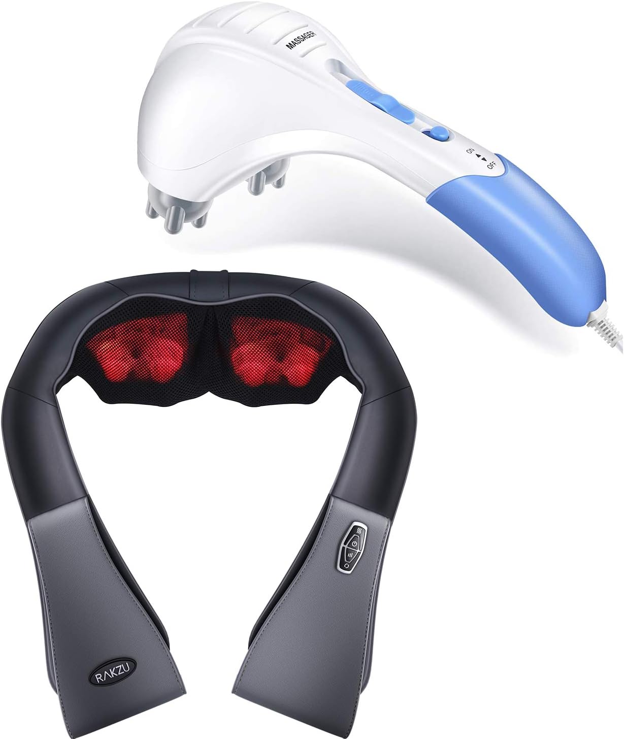 Ohuhu Rechargeable Shiatsu Massager + Electric Back Massager Health & Personal Care