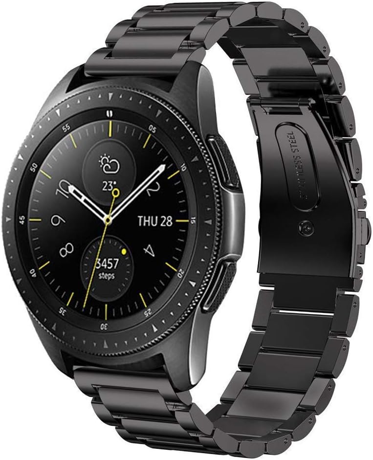 Minfex Compatible with Samsung Galaxy Watch Bands 42mm/46mm, 20mm/22mm Stainless Steel Replacement Band Active 2 Wristband for Samsung Galaxy Watch SM-R810/SM-R800