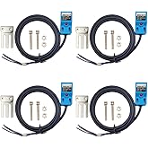 Haldzemo SN04-N2 NPN NC Inductive Proximity Sensor Normally Close Detection Approach Switch with SN Bracket (Blue, 4 Pack)