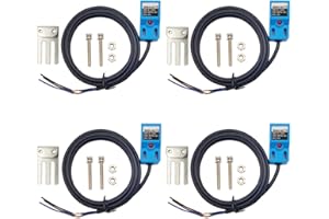 Haldzemo SN04-N2 NPN NC Inductive Proximity Sensor Normally Close Detection Approach Switch with SN Bracket (Blue, 4 Pack)