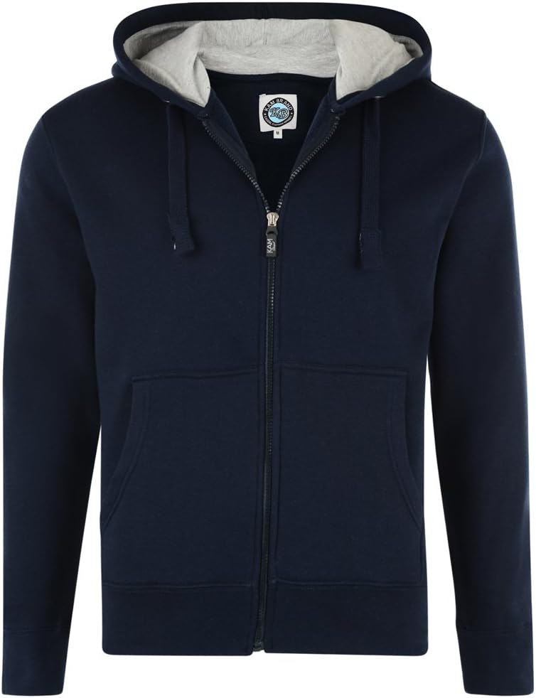 Kam Mens Big and Tall Zip Up Through Hoodies King Size Sweatshirt Heavy Duty Jumper 2XL-8XL Jeans