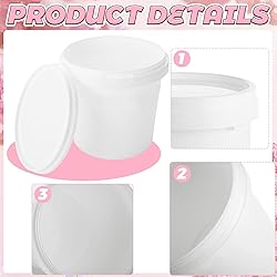 4 Pack White Plastic Pail Plastic Bucket with