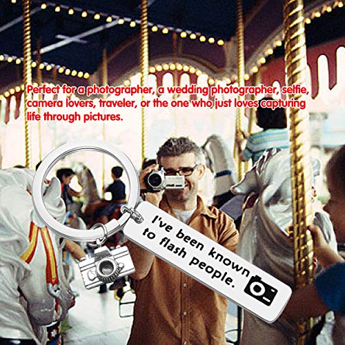 Photographer Inspirational Keychains Camera Charm Gift Wanderlust Gift for Photographer Lover Keyring - I've been known to flash people. I Love Photography