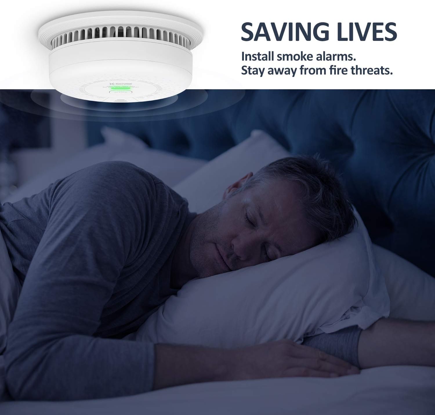 X-Sense Smoke Detector Alarm (Not Hardwired), 10-Year Lithium Battery Fire Alarm with Photoelectric Sensor, Compliant with UL 217 Standard, Auto-Check & Silence Button, SD03 - - 