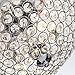 GLANZHAUS Modern 2 Lights 11.8 Inches Bowl Shaped Chrome Finish Crystal Flush Mount Ceiling Light, Crystal Chandelier for Living Room Bedroom