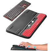 Vaydeer Keyboard Stand with Wrist Rest, Gaming Wrist Support Pad, Ergonomic Hand Rest Arm Soft Memory Foam for Palm Typing Comfort, Keyboard Riser Holder Lifter Computer Desk Accessory Office Home-Red