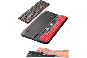 Vaydeer Keyboard Stand with Wrist Rest, Gaming Wrist Support Pad, Ergonomic Hand Rest Arm Soft Memory Foam for Palm Typing Comfort, Keyboard Riser Holder Lifter Computer Desk Accessory Office Home-Red