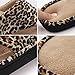 HomeTop Women’s Leopard Coral Fleece Memory Foam Spa Thong Flip-Flop Indoor / Outdoor House Slippers (9-10 B(M) US, Leopard/Tan)