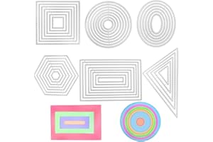 Lot de 6 matrices de découpe en métal Senhai - Différentes formes - Outils de gaufrage polygone pour la fabrication de cartes