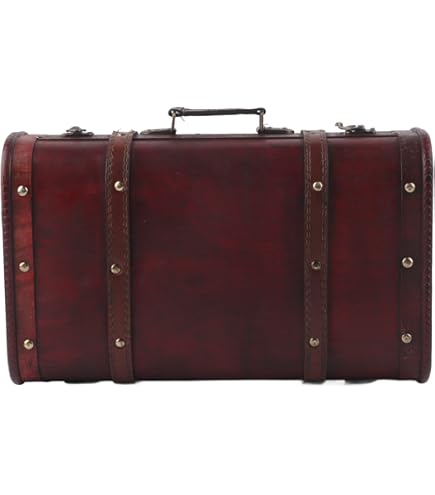 Amazon.com: Luroze Decorative Suitcase, Portable Vintage Wood