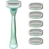 Dorco EVE 3 Razor for Women, 1 Handle + 6 Refill Razor Blades