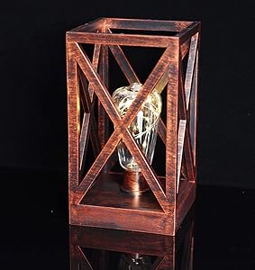 OCTMUSTARD Vintage Lantern for Home Room Party, Outdoor Garden Patio, Kitchen Coffee Table Decor, Warm White Led Light and Timer, Battery Powered, Warm White/Antique Copper