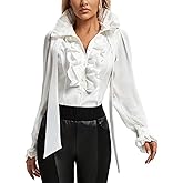SUPLEAP Women Victorian Renaissance Pirate Shirt Gothic Vampire Medieval Tops