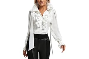 SUPLEAP Women Victorian Renaissance Pirate Shirt Gothic Vampire Medieval Tops