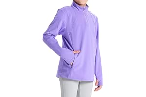 DEVOROPA Kids Girls Fleece Jacket Thermal Long Sleeve Shirts 1/4 Zip Pullover Boys Fall Winter Sweatshirts Cute Horse Sweater