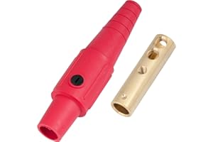Marinco CLS20FB-C CLS Cam Type, Series 16 Inline, Single Pin Connector, 400 Amp, 600 Volt, 2-2/0 AWG, Female - Red (C)