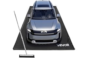 VEVOR Containment Mat, 7 ft 9 in x 16 ft, Non-Slip PVC Garage Floor Mat with a Cleaning Squeegee, Heavy Duty Durable Waterpro
