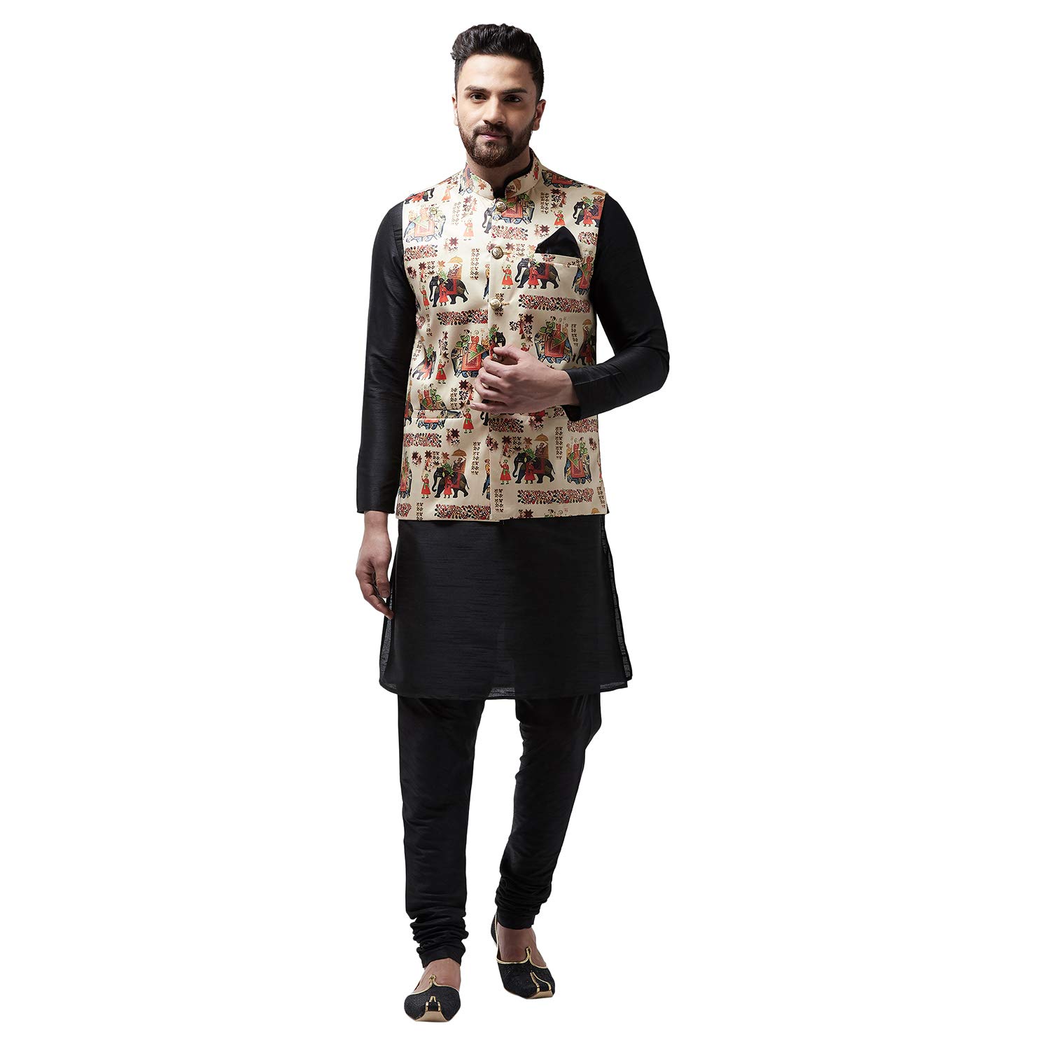 black dupion ethnic wear set