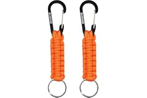BRAVESHINE 2 Pack Paracord Keychain Carabiner Clips Parachute Cord Lanyard Hanger Key Hook