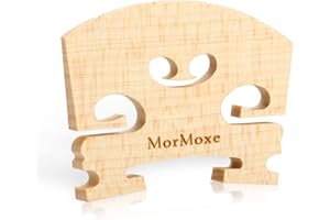 MorMoxe Violin Bridge 1/2 Size - Hand-Carved Maple, Direct Fit, Fully Adjusted String Slots and Feet