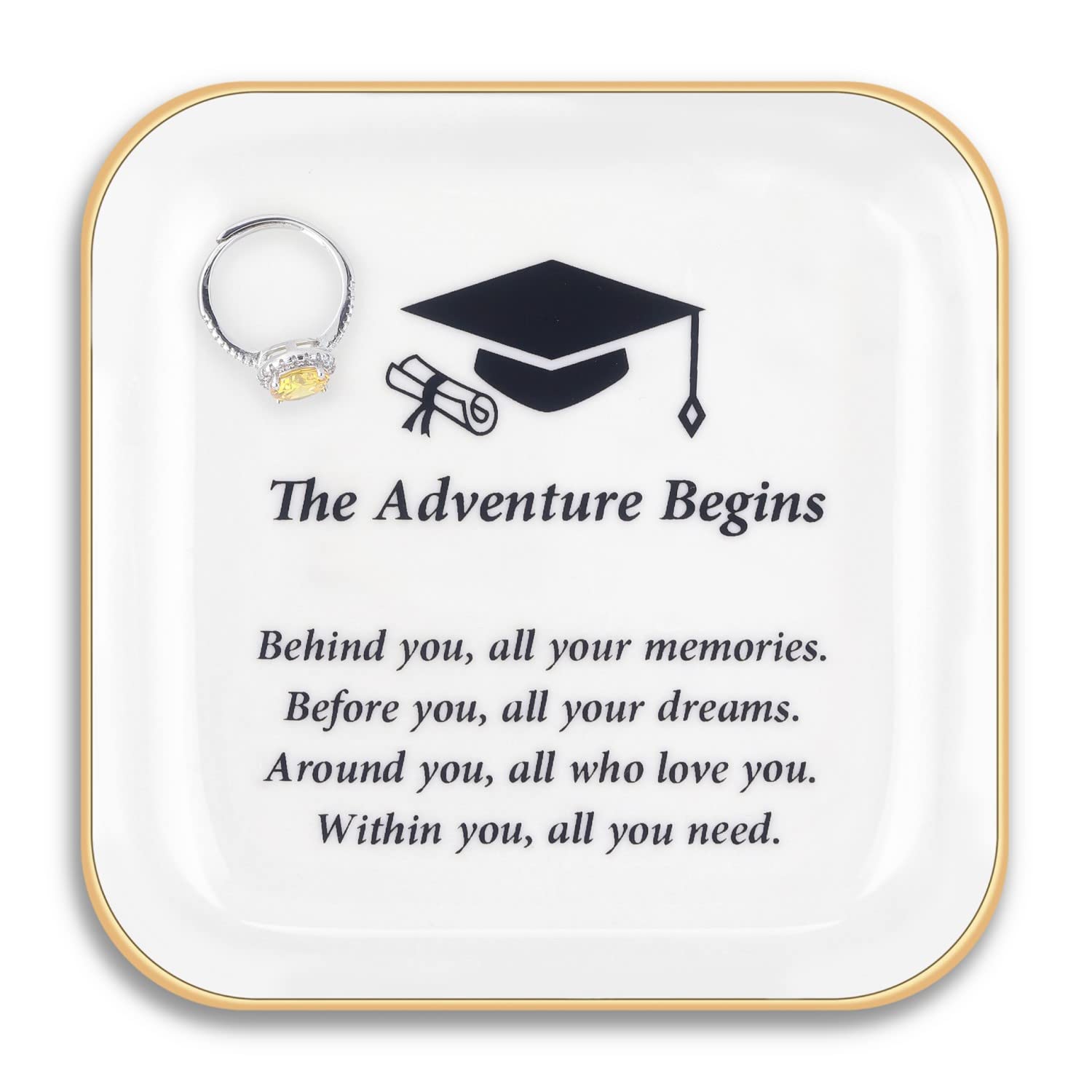 Titanape Graduation Gifts for Women Trinket Dish, 2026 Graduation Presents for High School/College/Middle School Graduate Masters Nurses Students Best Friend Sister Daughter