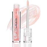 Palladio Lip Glaze Serum, Hydrating Lip Gloss with Peptides & Hyaluronic Acid for Plump, Smooth, and Nourished Lips – Vegan, High-Shine, Non-Sticky Finish (Rose Sorbet)