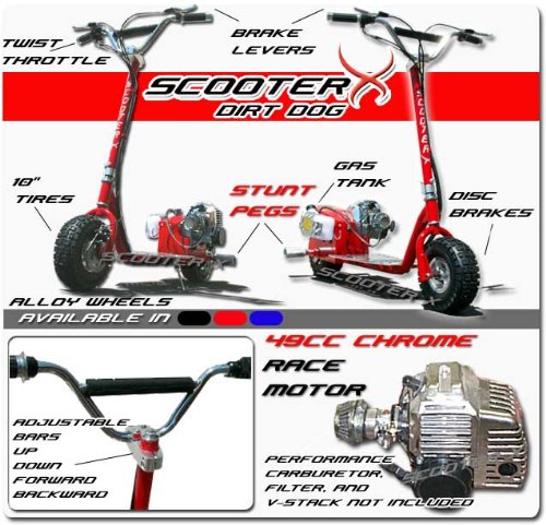 Dirt Dog - RED - 49cc Gas Powered Scooter [512] - Thumbnail 2