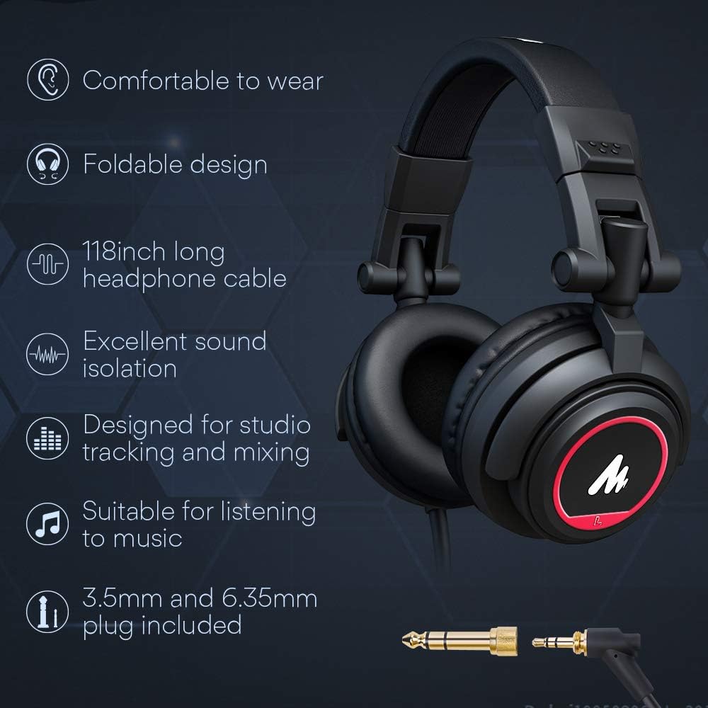 USB Microphone with Studio Headphone Set 192kHz/24 bit MAONO AU-A04H Vocal Condenser Cardioid Podcast Mic for Mac and Windows, YouTube, Gaming, Livestreaming, Voice Over: Musical Instruments