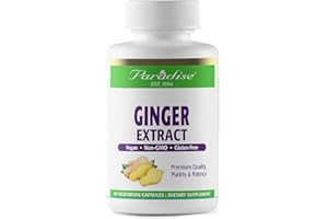 Paradise Herbs Ginger Extract for Digestive Health, Super Potent, Ultra Pure, Vegan, Non GMO, Gluten Free, 60 Vegetarian Capsules