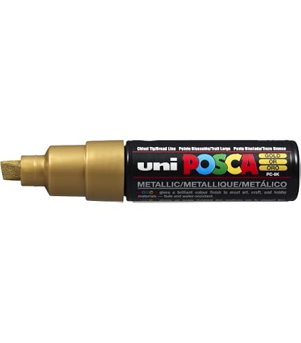 Amazon.com: Uni Posca Marker PC-8K Paint Glass Pen Broad Chisel