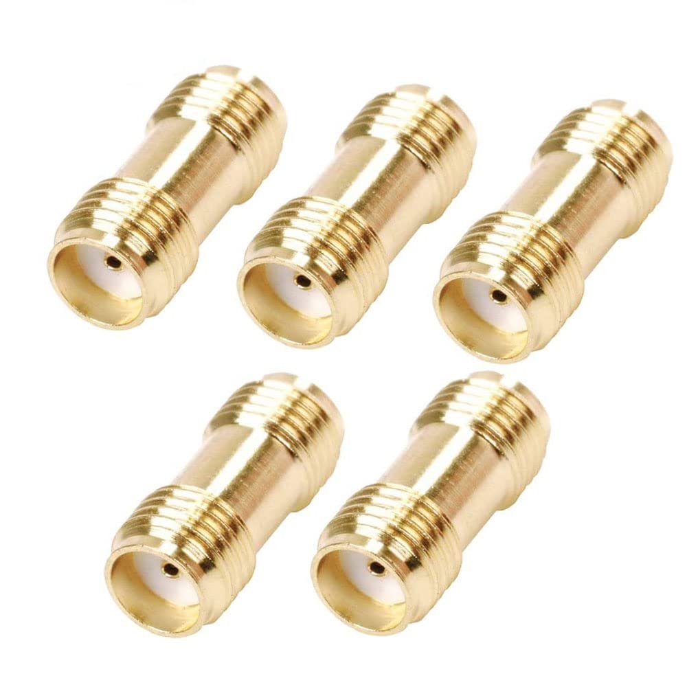 TengKo SMA Female to SMA Female Plug Connector RF Coaxial Adapter Gold Plating Adapter (5 Pack) — image 1