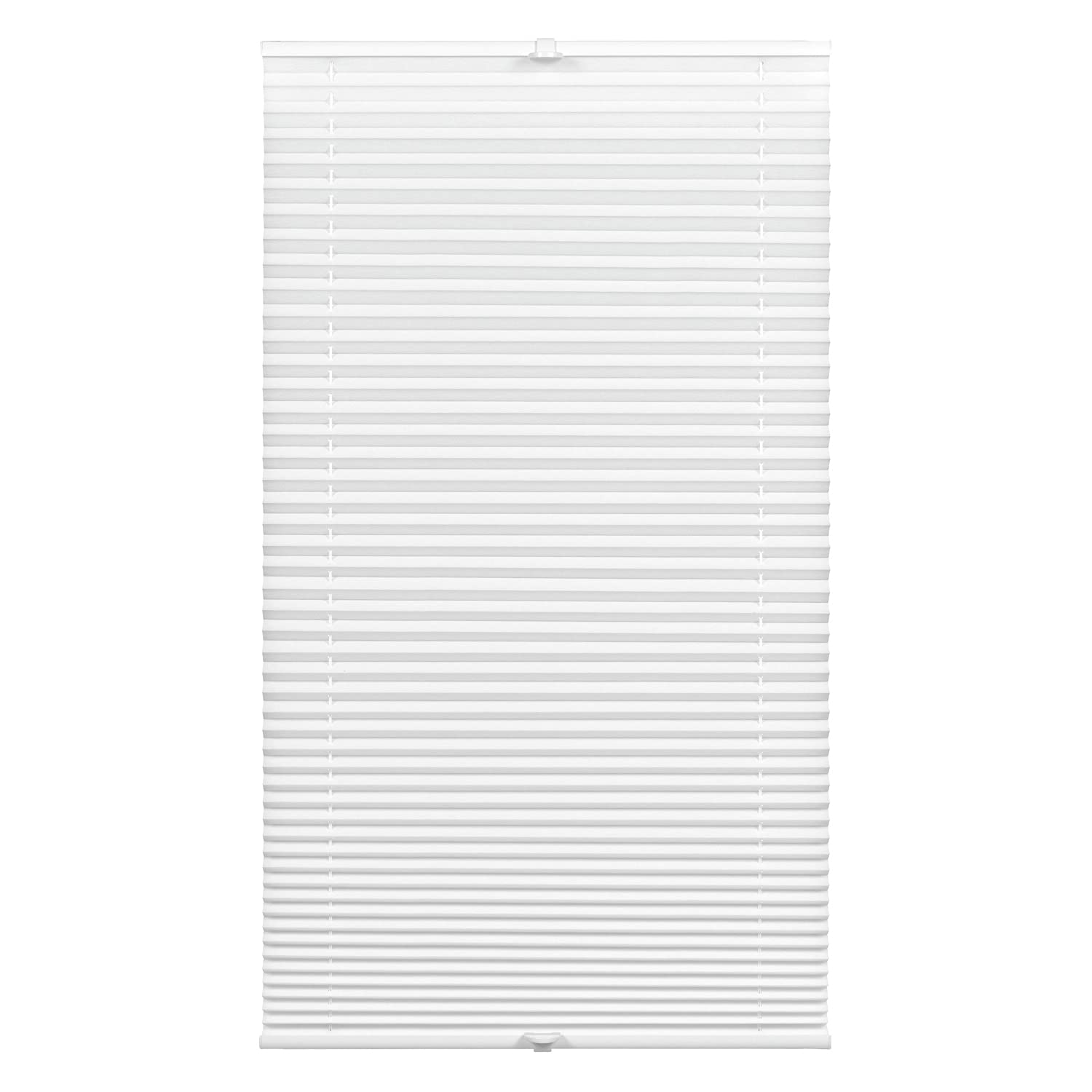 GARDINIA Pleated Concept Daylight Opaque Folding Roller Blind, All Mounting Parts Included, Easyfix Pleated Blind Tensioned with Two Operating Rails, White, 65 x 130 cm (W x H)