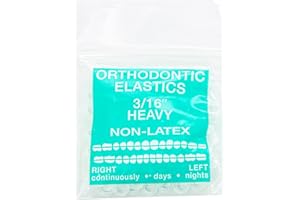 JMU Orthodontic Elastics 3/16 Inch Heavy 6.5oz 100 pack Intraoral Elastic Bands Latex Free Dental Rubber Bands Made in USA