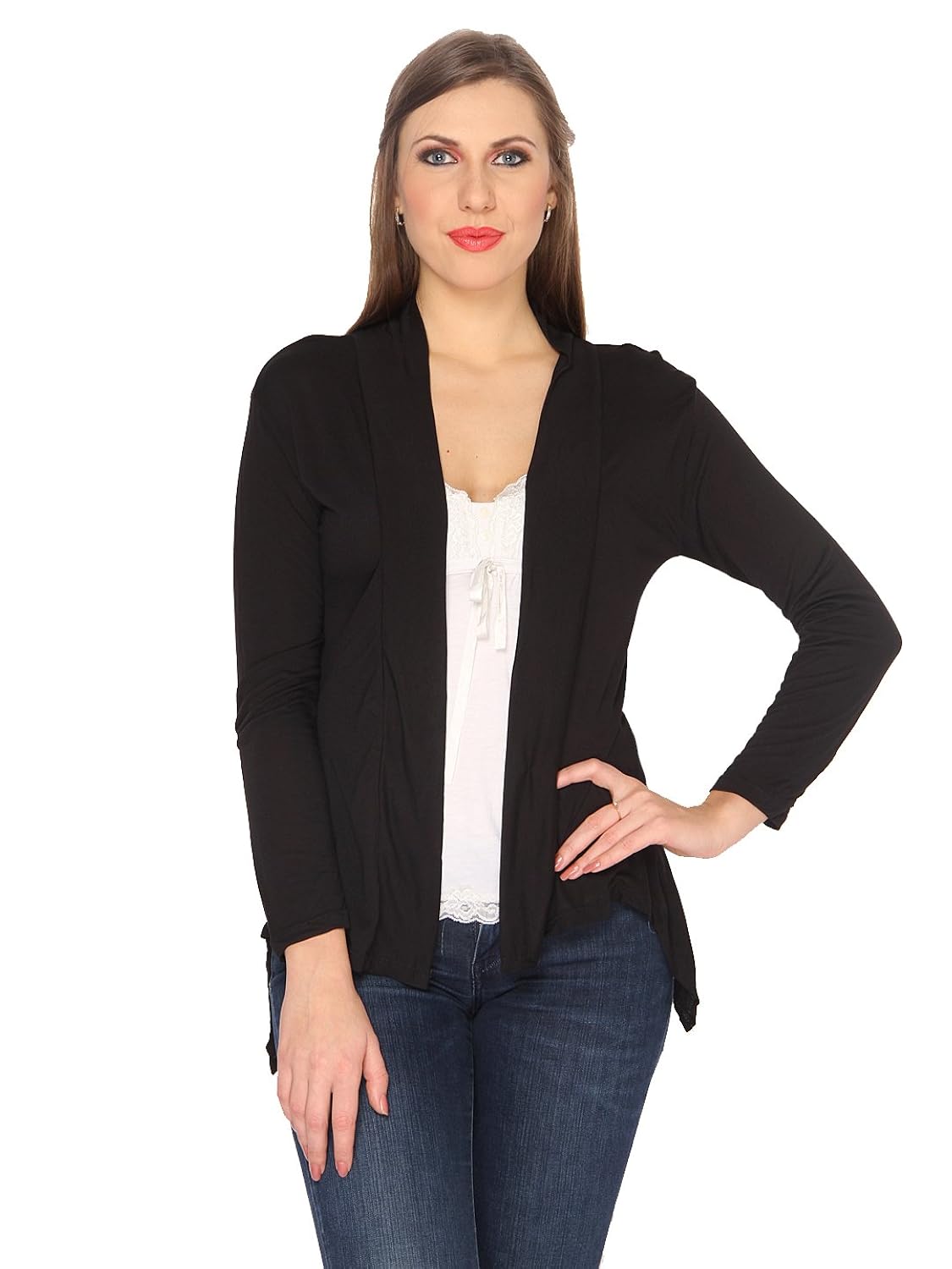 ten on ten women's pair of red/black long shrug