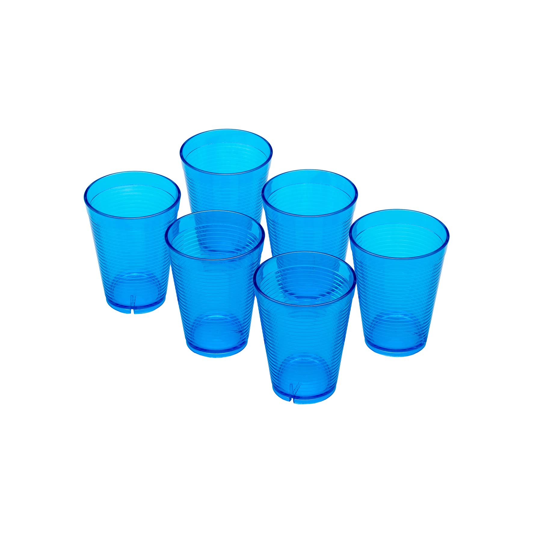 Omada Design 6 Water Glasses 270 ml, Stackable, Shatterproof, Reusable, Plastic for Outdoor Use, Samba Line