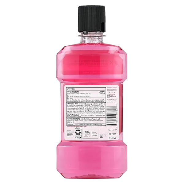 LISTERINE SMART RINSE KIDS FLUORIDE ANTICAVITY MOUTHWASH, PINK LEMONADE FLAVOR, 500 ML 1 EA
