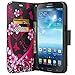 Galaxy Wireless Cases Compatible for Galaxy Mega 6.3, Samsung Galaxy GT-I9200 I9205 i527 Mega 6.3 Case Wallet Flip Folio [Kickstand] Pu Leather Wallet Case ID & Card Slot - Hot Pink Heart Sensation