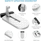 URAQT Car Door Pedal Foldable Roof-Rack Foot Pedal Ladder 250kg Grey view 3