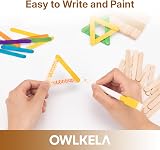 OWLKELA 100Pcs Mini 2.5in Lolly Sticks Wooden Popsicle Craft Sticks view 4